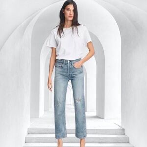 Rag & Bone Maya High Rise Ankle Straight Jeans in Orian